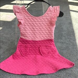 Janie and Jack Pink Fit and Flare Dress with Flutter Sleeves